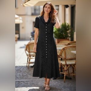 Chic Black Button-Down Maxi Dress